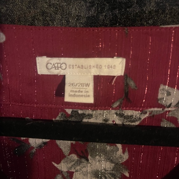Cato Burgundy Floral Blouse - Picture 3 of 3